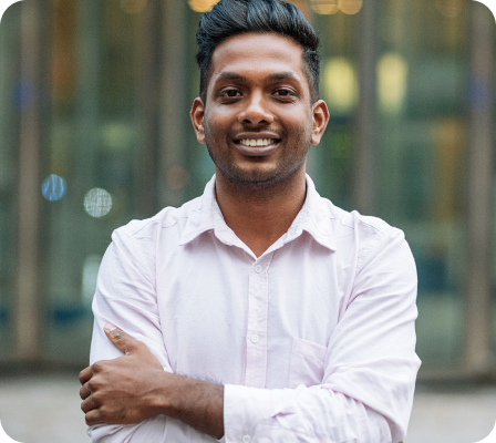 A businessman posing for a photo.